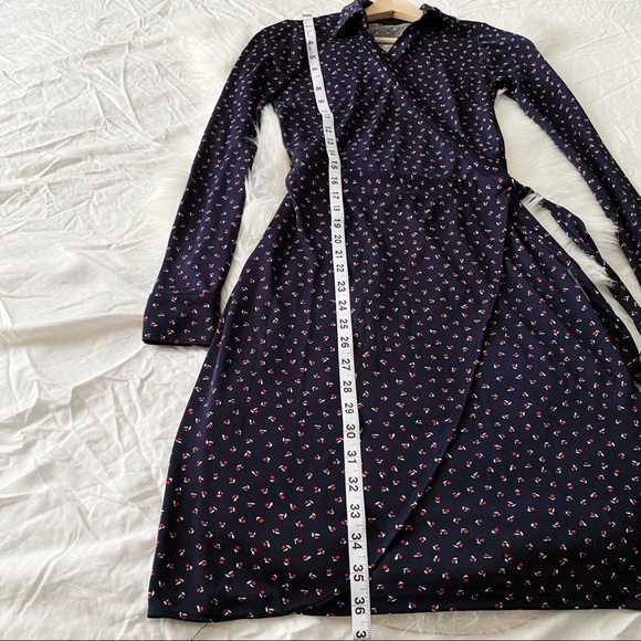 The Limited Navy Blue & Red Wrap Dress - Picture 4 of 9